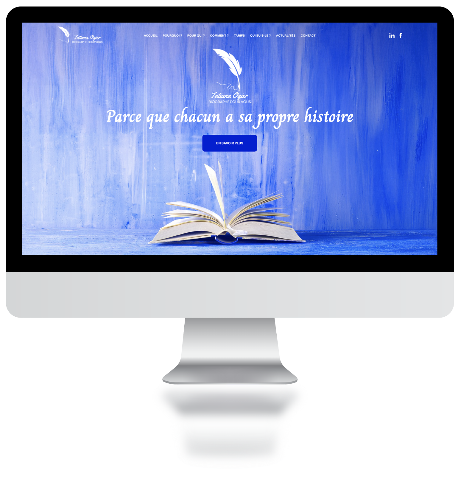 Visuel de la page d'accueil du site internet de Tatiana Ogier, biographe pour vous