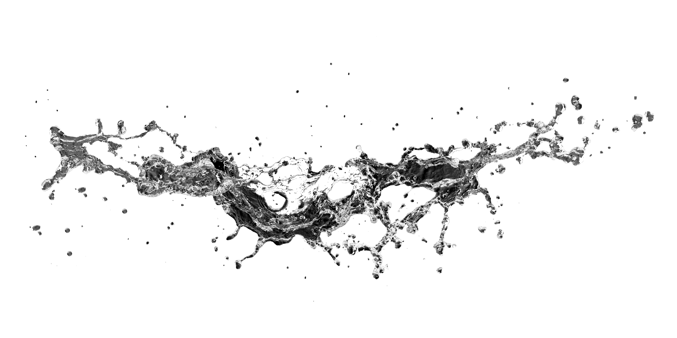 Eclat d'eau translucide représentant un sourire