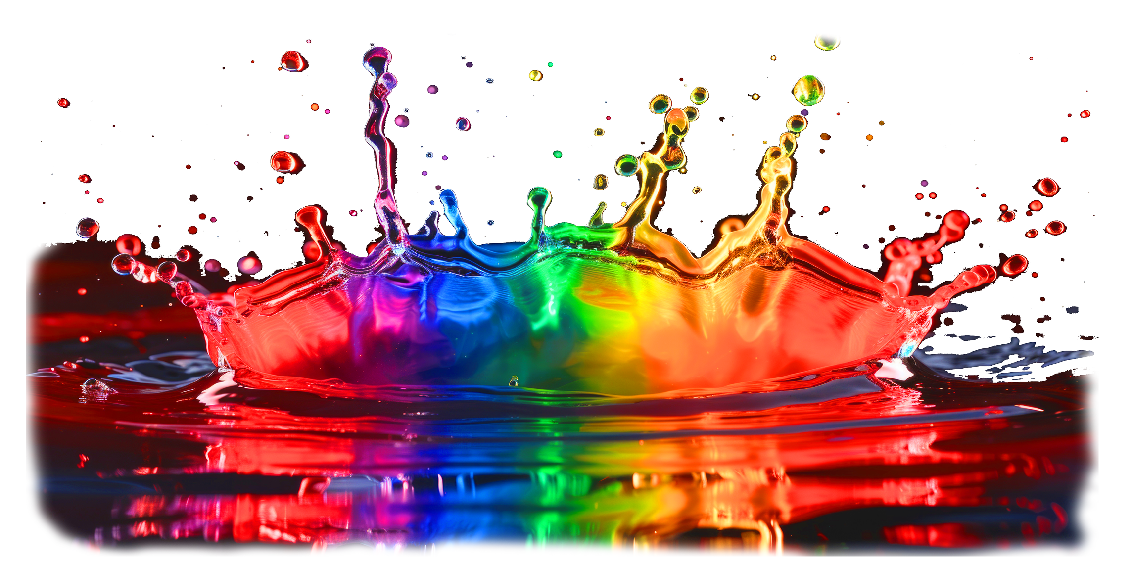 Visuel d'éclaboussures rondes de multiples couleurs visant illustrant une transition sur la page Expertises Carrousels Réseaux Sociaux